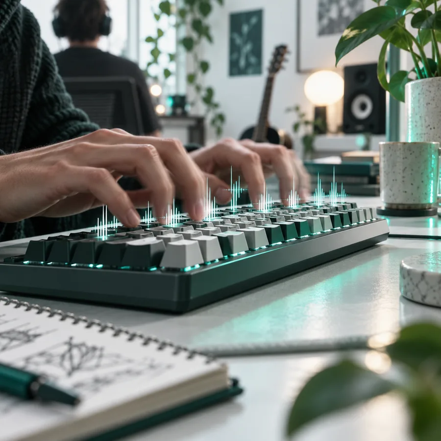 Typing on a mechanical keyboard