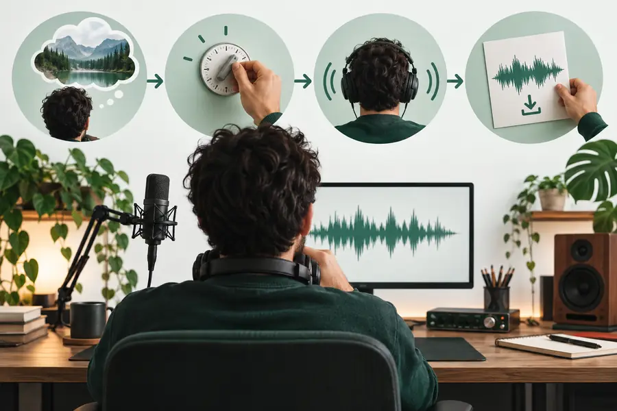 Illustration accompanying a more specific sound-generation prompt